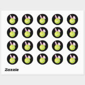 Tennis Ball Easter Bunny Ronde Sticker (Vel)