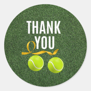 Tennis ball en Dank u wel Ronde Sticker