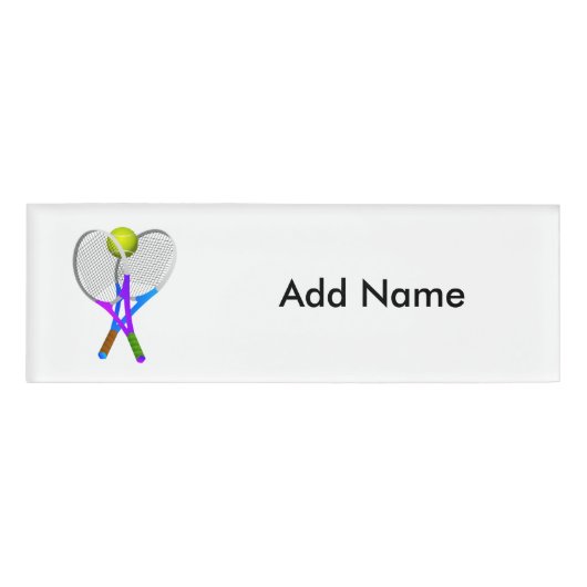 Tennis Ball en Rackets Naambadge (Voorkant)
