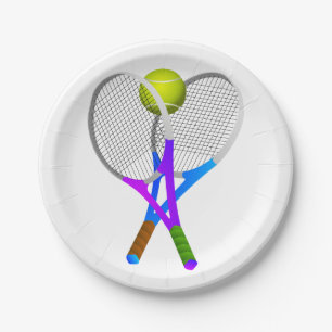 Tennis Ball en Rackets Papieren Bordje