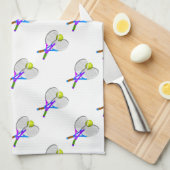 Tennis Ball en Rackets Theedoek (Quarter Fold)