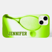 Tennis ball et raquette sport coque iphone vert (Verso (horizontal))