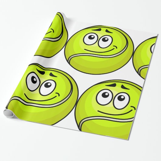 Tennis Ball Face Cadeaupapier (Uitgerold)