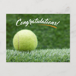 Tennis ball feliciteert groen briefkaart