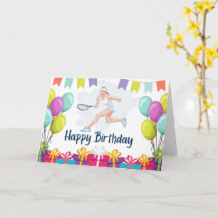 Tennis ball Happy Birthday voor tennisspeler Kaart