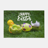 Tennis ball Happy Pasen met eieren en bal Deurmat (Voorkant)