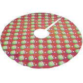 Tennis Ball in Santa Hat Pattern op Red Kerstboom Rok (Gekanteld)