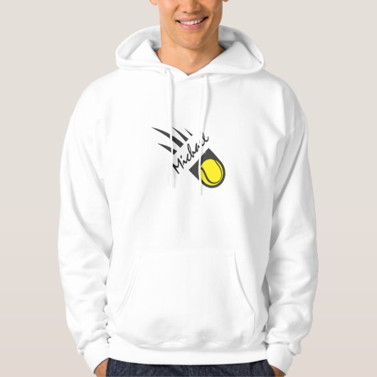 Tennis Ball in Speed & Custom Name Persoonlijk Hoodie (Voorkant)