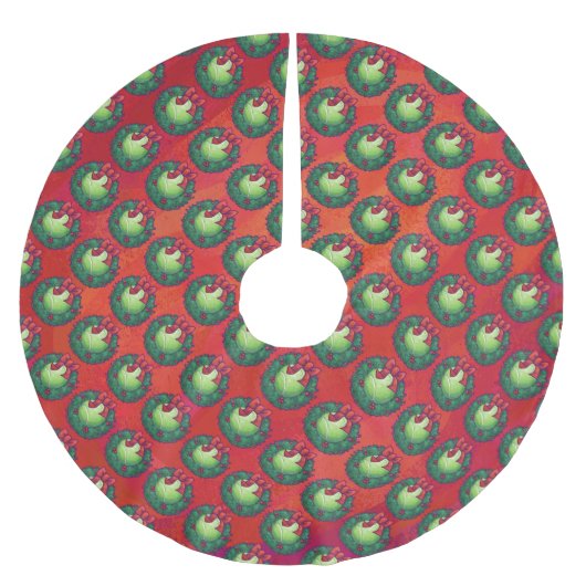 Tennis Ball in Wreath in Red Kerstboom Rok (Voorkant)