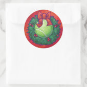 Tennis Ball in Wreath in Red Ronde Sticker (Tas)