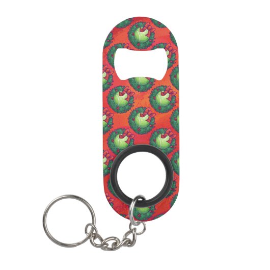 Tennis Ball in Wreath in Red Sleutelhanger Flessenopener (Voorkant)