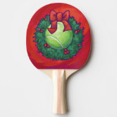 Tennis Ball in Wreath in Red Tafeltennisbatje (Voorkant)
