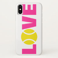 Tennis ball iPhone X hoesje. Hoesje met LOVE sloga