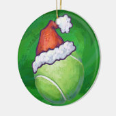 Tennis Ball-kerstgroen Keramisch Ornament (Links)