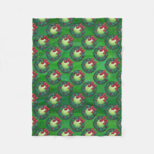 Tennis Ball-kerstpatroon op groen Fleece Deken