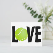Tennis Ball LOVE Briefkaart (Staand voorkant)