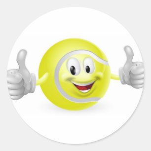 Tennis Ball Mascot Ronde Sticker