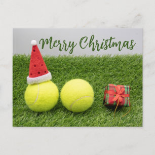 Tennis ball Merry Kerstfeestdag Briefkaart