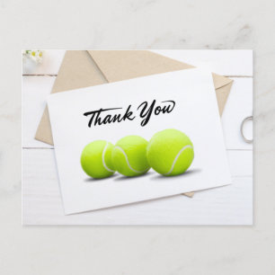 Tennis ball met dank briefkaart