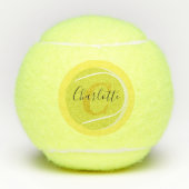 Tennis ball met Gold Monogram Script naam geel Tennisballen (Voorkant)