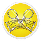 Tennis Ball met Net en Rackets Keramische Knop (Voorkant)