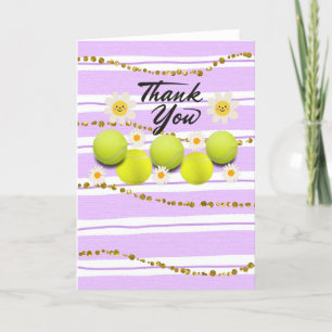 Tennis ball met witte maisbloem bedankt