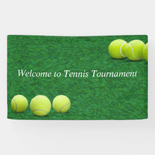 Tennis ball op welkomstbanner spandoek