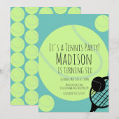 Tennis Ball Party Jeu Anniversaire Invitation (Devant / Derrière)