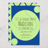 Tennis Ball Party Jeu Anniversaire Invitation (Devant / Derrière)
