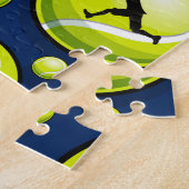 Tennis Ball Player Coach Silhouette & Custom Name Legpuzzel (Zijkant)