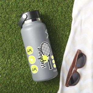 Tennis Ball Racket Gepersonaliseerde Sticker Naam