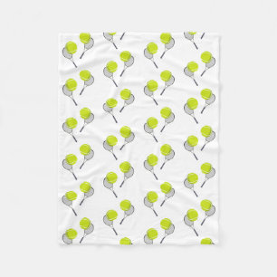 Tennis Ball & Racket Racquet Patroon Fleece Deken