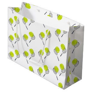 Tennis Ball & Racket Racquet Patroon Groot Cadeauzakje