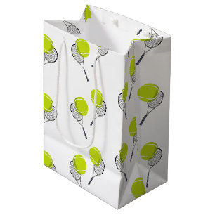 Tennis Ball & Racket Racquet Patroon Medium Cadeauzakje