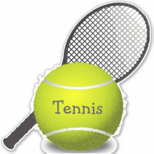 Tennis Ball Racquet Design Contour Sticker