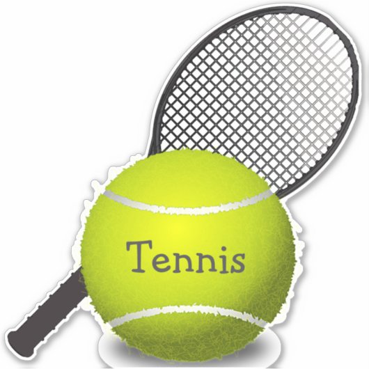 Tennis Ball Racquet Design Sticker (Voorkant)
