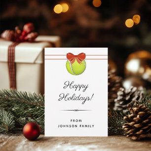 Tennis Ball & Red Bow Prettige feestdagen Xmas The Feestdagenkaart