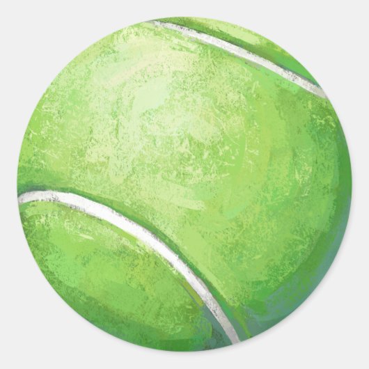 Tennis Ball Ronde Sticker (Voorkant)