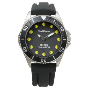 Tennis ball sport montre cadeau avec nom personnal
