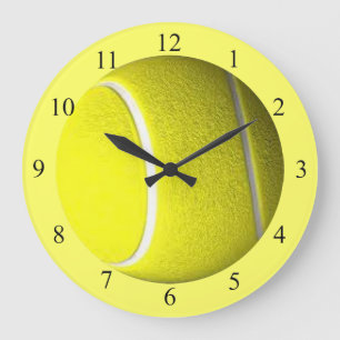 Tennis Ball Sport Wall Clock Black Numbers Grote Klok
