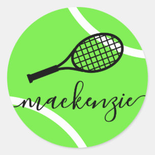 Tennis Ball Stickers Groene Gepersonaliseerde Naam