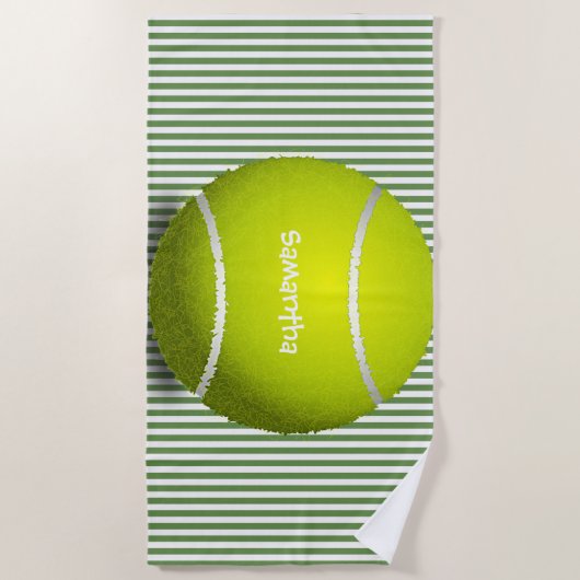 Tennis Ball Stripes Design Beach Towel Strandlaken (Voorkant)