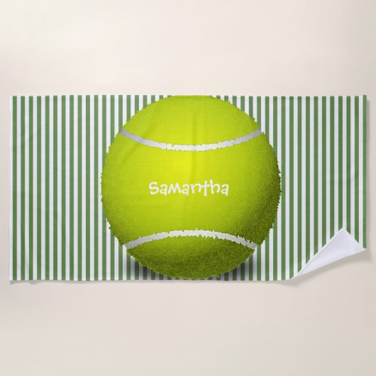 Tennis Ball Stripes Design Plage Serviette (Devant)