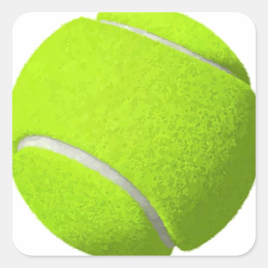 Tennis Ball Vierkante Sticker (Voorkant)