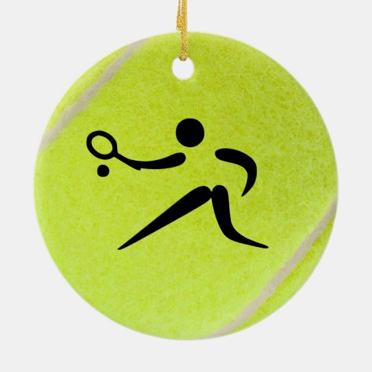 Tennis Baller Keramisch Ornament (Achterkant)