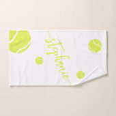 Tennis Balls Nom du script Personnalisé Blanc (Serviette à main)