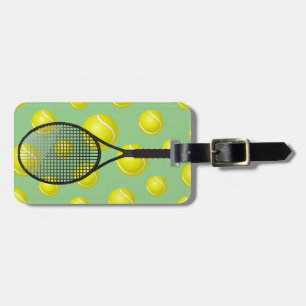 Tennis Balls Racquet Design Bagagelabel