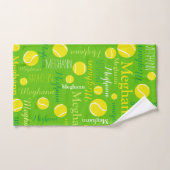 Tennis balls sport jaune, vert nom personnalisé (Serviette à main)