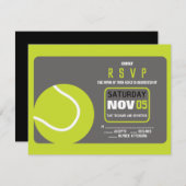 TENNIS Bar Mitzvah Demande de réponse Carte de rép (Devant / Derrière)