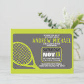 TENNIS Bar Mitzvah Uitnodiging (Staand voorkant)